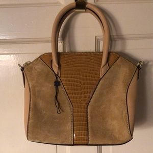 BCBGMAXAZRIA Lizard Embossed Leather and Suede Sho